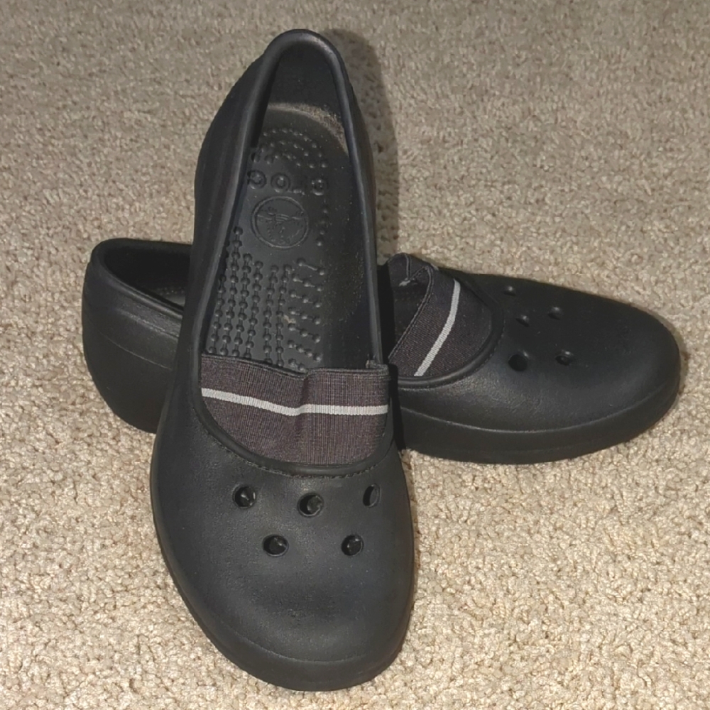 Crocs Juneau Black Slip On Flats